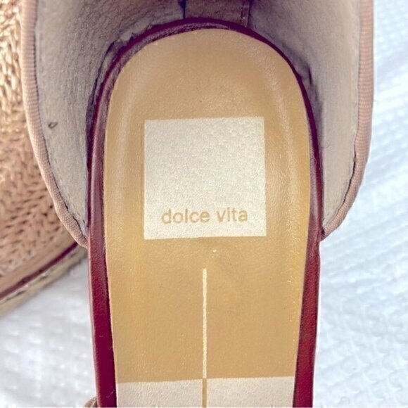 Dolce Vita Otto Espadrille Womens Size 9.5 Tan Woven Rattan Wedge Platform Heels - Picture 9 of 11